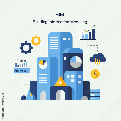 Building Information Modeling Cityscape Architecture.