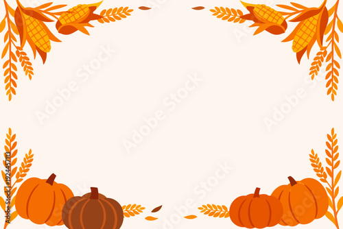 Bordes decorativos de cosecha de otoño