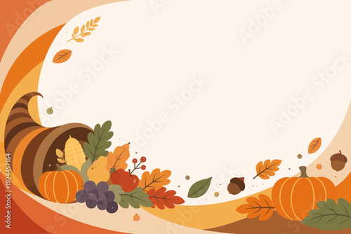 Otoño minimalista en una cornucopia