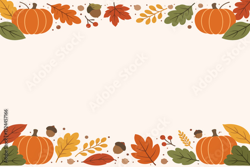 Marco decorativo de otoño y calabazas