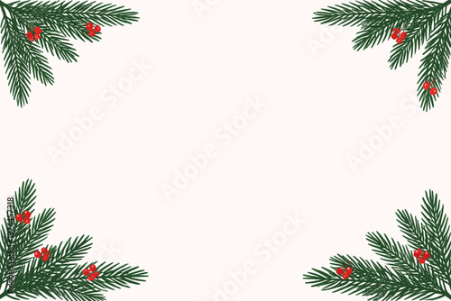 Marco navideño con ramas de pino