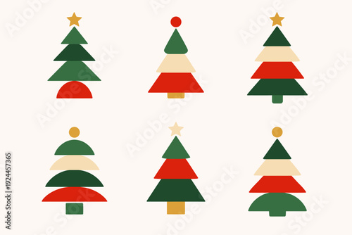 Árboles de Navidad geométricos minimalistas