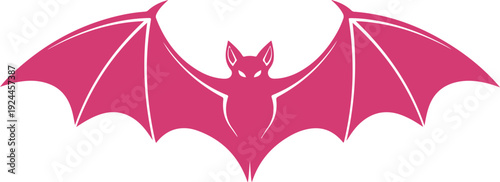 Cute cartoon bat with wings spread out isolated on transparent background for Halloween or fantasy designs