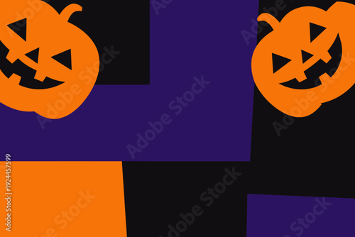 Calabazas de Halloween y fondo geométrico