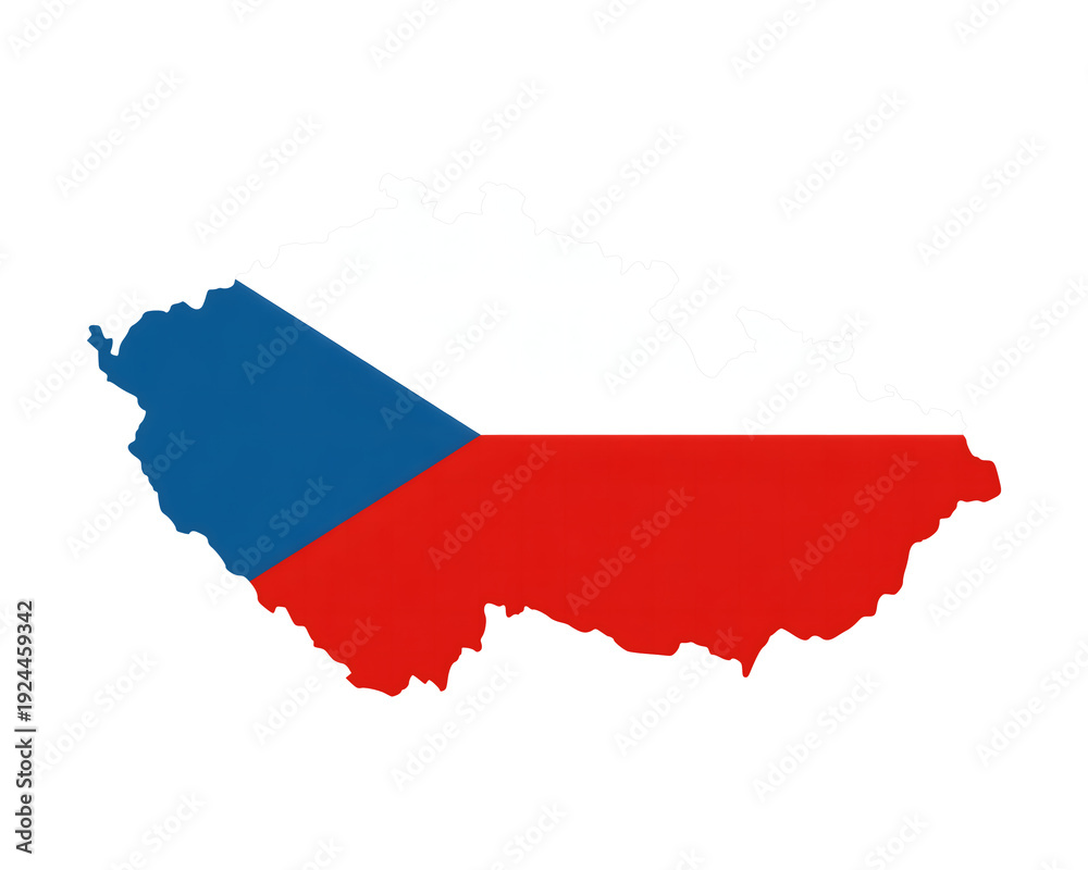 Obraz premium Czech Republic map with national flag colors perfect for travel, business, and cultural themes in modern designs and presentations