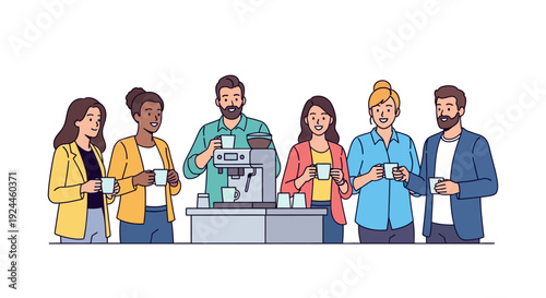 Diverse Colleagues Chatting Coffee Break