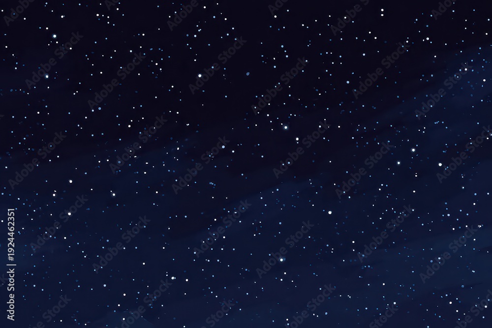 Fototapeta premium Dark Blue Night Sky Filled with Scattered White Stars Abstract Background Astronomy Concept Celestial View Backdrop Glittering Cosmic Scenery Starlight Effect