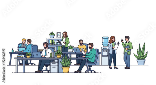 Bright Workplace Employees Collaborate Meet