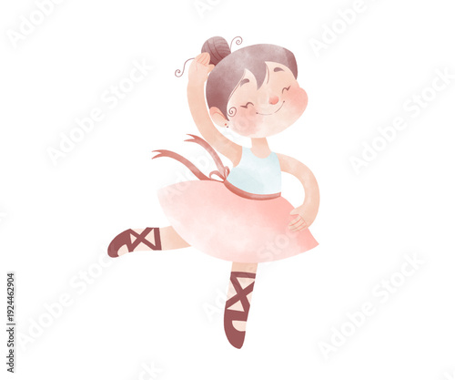 Graceful ballerina in pink tutu