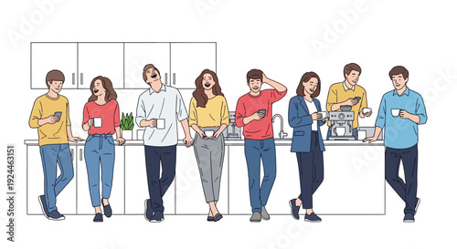 Happy Young Professionals Office Coffee Break