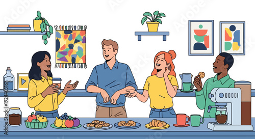 Modern Office Pantry Coffee Time