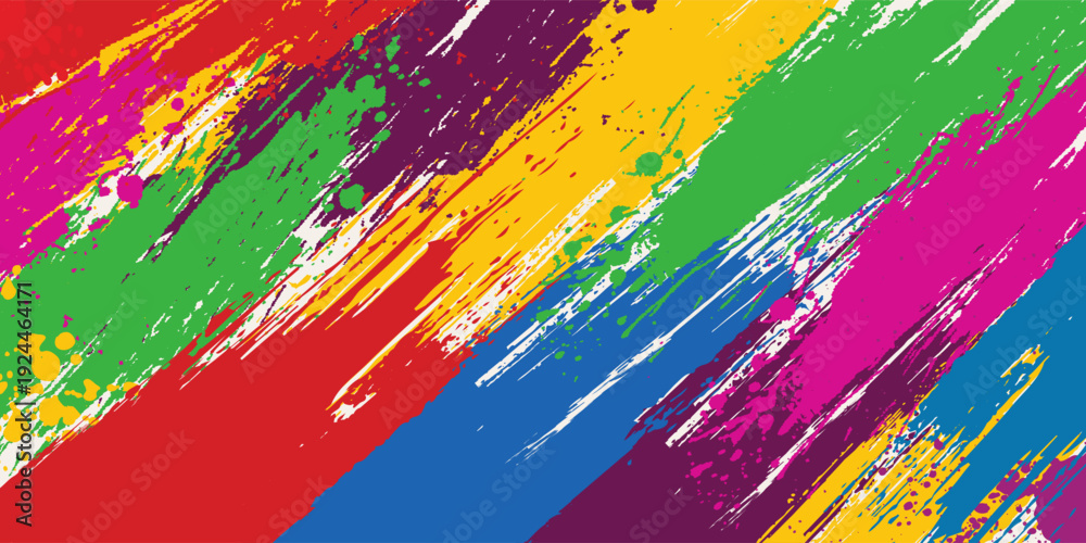 Fototapeta premium Colorful paint splash isolated on white background. Abstract colorful splash. Colorful paint explosion, illustration. eps 10