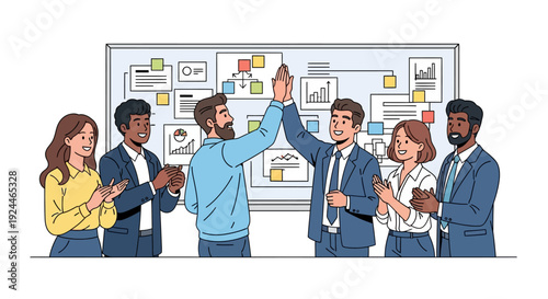 Diverse Team Celebrates Project Success