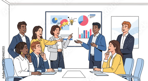 Diverse Young Colleagues Presenting Solutions