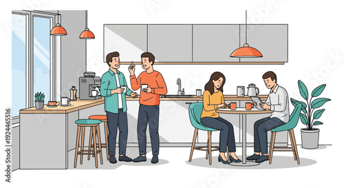 Modern Office Pantry Coffee Break