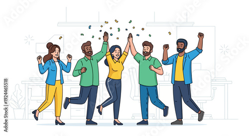 Joyful Team Celebrating Project Milestone