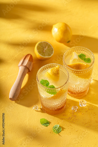 Tasty and cold lemonade as ...