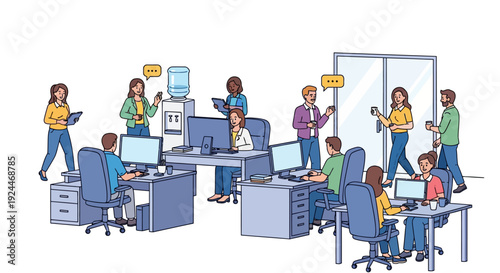 Modern Workplace Employee Daily Routine