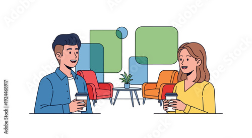 Vibrant Office Lounge Coffee Talk