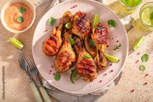Spicy roasted chicken leg w...
