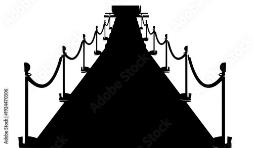 Luxury Red Carpet Scene with Golden Stanchions and VIP Entrance Vector