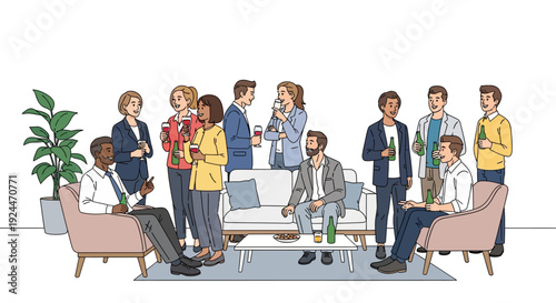Colleagues Networking After Work Gathering