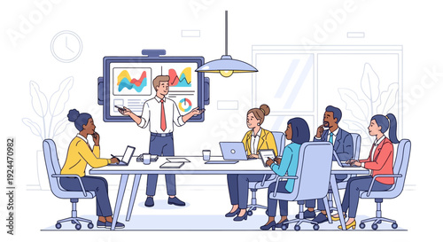Interactive Boardroom Presentation Scene