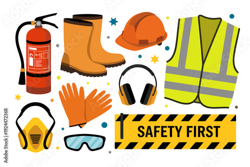 Safety equipment and protective gear for construction workers and industrial use