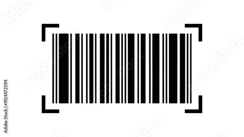 Barcode with corner markers on white background for scanning purposes