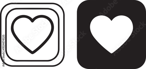 Comparison of heart symbols in different styles and colors isolated on white background, illustration