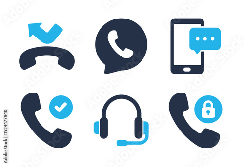 Customer Service and Messaging icon set. Solid glyph series icons