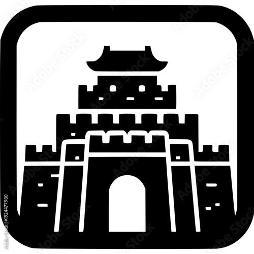 Great Wall of China Icon Vector