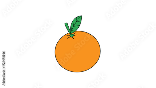 Fresh Orange Citrus Fruit Vector Icon