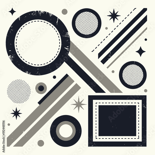 Geometric Shapes in Monochromatic Design vector