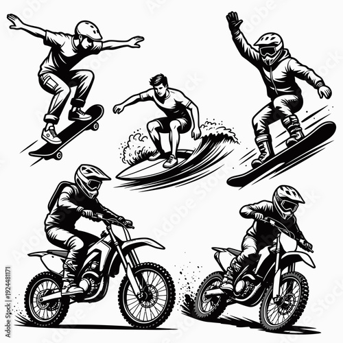 Action Sports Collage vector