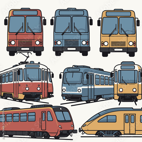 Vibrant Trolley Collection vector