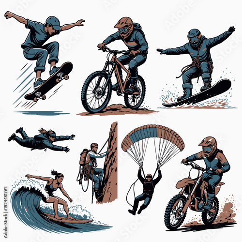 Extreme Sports Collage vector