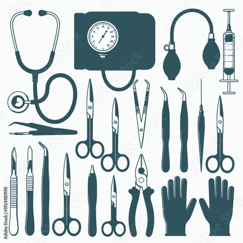 Medical Tools and Equipment Set vector