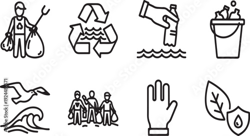 Icons representing social responsibility and environmental awareness Vector