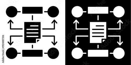 Algorithm Icon Set White Style Collection

