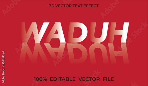 Waduh 3d text effect,, The word 