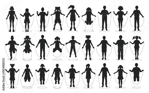 Diverse silhouettes of people engaging in various dancing and holding poses
