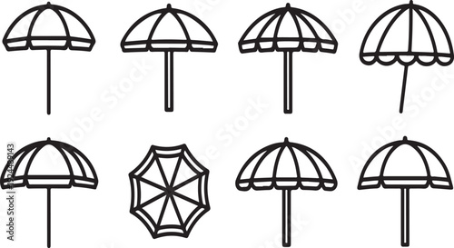 Assorted umbrella designs displayed in a grid pattern Vector