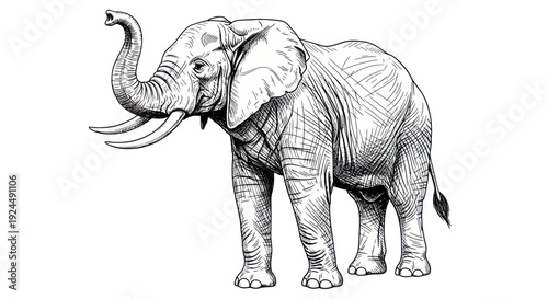 Hand-drawn Elephant Sketch Illustration