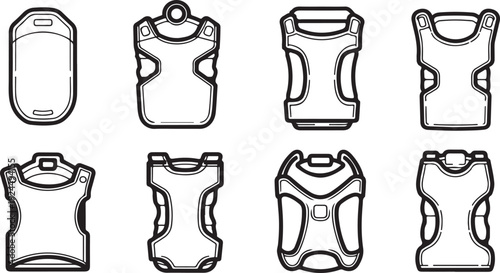 Assorted bottles and containers in a variety of shapes and sizes Vector