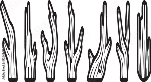 A series of hand gestures displaying various finger positions and arrangements Vector