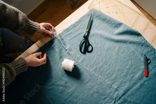 Crafting Clothing With Fabric and Sewing Tools at Home