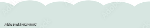 シンプルな丸みスカラップの横長ヘッダー背景。UI・LP向けフラットベクター素材。スカラップボーダーのデザイン。Minimal Rounded Scallop Web Header UI Background Vector.