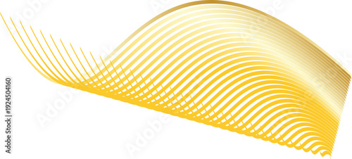 Abstract Golden Wavy Lines