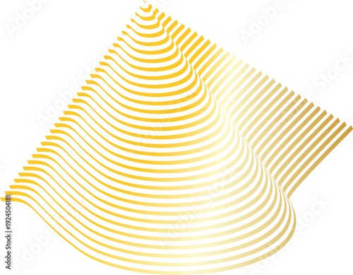 Abstract Golden Wavy Lines